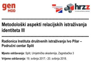 RADIONICA: “Metodološki aspekti relacijskih istraživanja identiteta III”; Split, 18.-20. 5. 2018.