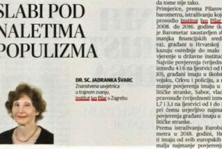 Dr. sc. Jadranka Švarc: Društvena kohezivnost slabi pod naletima populizma