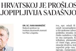 Dr. sc. Ivan Markešić: “Hrvatskoj je prošlost najopiljivija sadašnjost”