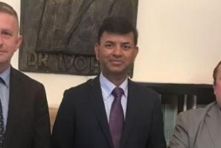 Veleposlanik Indije u Republici Hrvatskoj, Nj. E. Raj Kumar Srivastava, u Institutu Pilar, 22. 9. 2021.