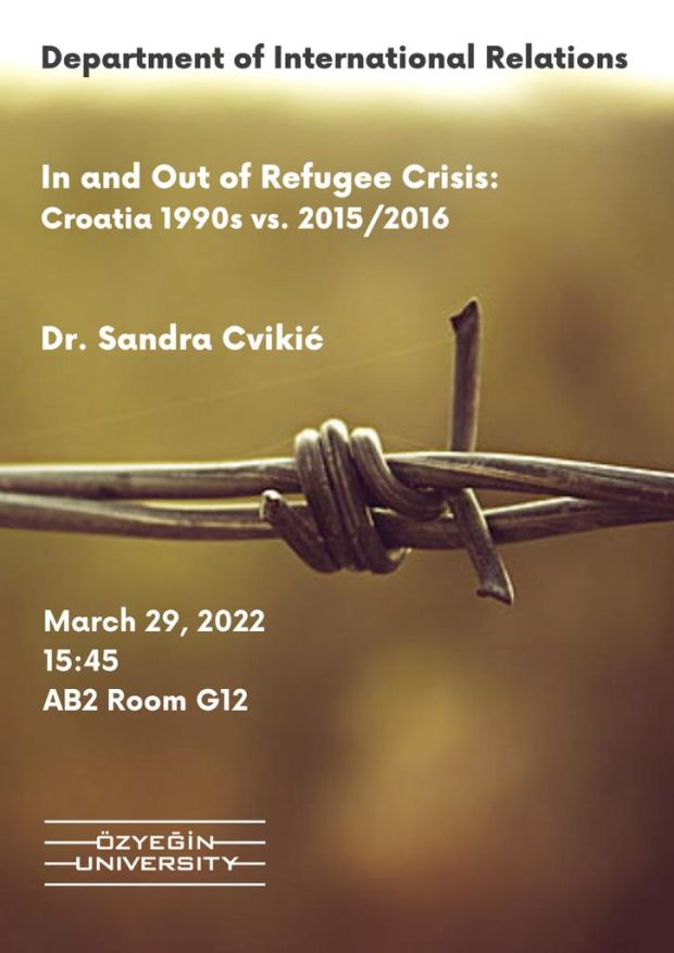 Dr. sc. Sandra Cvikić: IN AND OUT OF REFUGEE CRISIS – 1990s vs. 2015/2016, 29. 3. 2022.