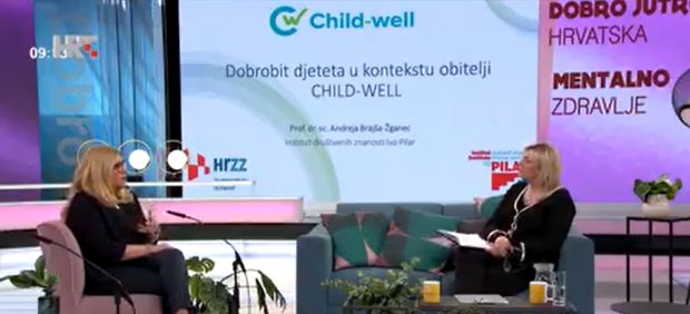 Dr. sc. Andreja Brajša-Žganec predstavila rezultate prvog vala istraživanja projekta CHILD-WELL, 1. 4. 2022.