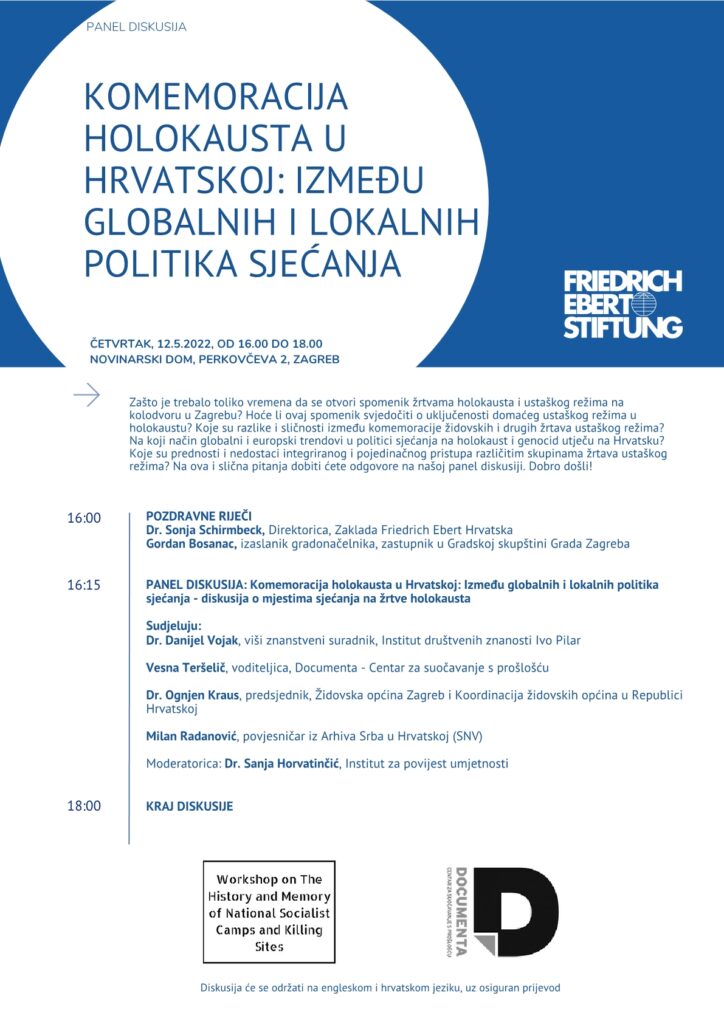 Dr. sc. Danijel Vojak na panel diskusiji „Komemoracija holokausta u Hrvatskoj: između globalnih i lokalnih politika sjećanja“, 12. 5. 2022.