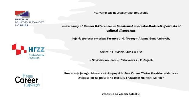 Predavanje profesora Terencea Traceyja u okviru projekta Free Career Choice; Zagreb, 11. 5. 2023.