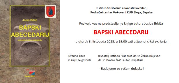 Predstavljanje knjige Josipa Brkića BAPSKI ABECEDARIJ; Bapska, 3. 10. 2023.