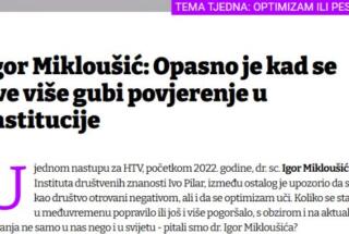 Dr. sc. Igor Mikloušić: Opasno je kad se sve više gubi povjerenje u institucije, 19. 10. 2024.