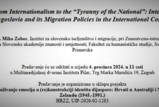 Gostujuće predavanje dr. sc. Mihe Zobeca u Multimedijalnoj dvorani Instituta; Zagreb, 4. 12. 2024.
