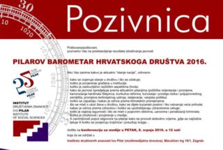 Predstavljanje: PILAROV BAROMETAR HRVATSKOGA DRUŠTVA 2016.