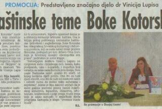 Promocija Baštinskih tema Boke Kotorske Vinicija Lupisa u Donjoj Lastvi