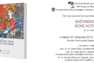 Predstavljanje BAŠTINSKIH TEMA BOKE KOTORSKE u Zagrebu, 30. 10. 2013.