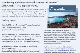 COST ACTION IS 1205: Summer School & Conference; 7-12 September 2015