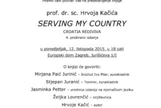 Predstavljanje 4. izd. knjige Hrvoja Kačića: SERVING MY COUNTRY