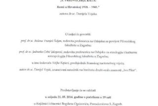 Predstavljanje knjige D. Vojaka ROMI U HRVATSKOJ 1918.-1941.