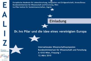 Dr. Ivo Pilar i ideja ujedinjene Europe – međunarodni skup, Beč, 12. ožujka