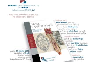 Predstavljanje zbornika GACKA U SREDNJEM VIJEKU, 18. 1. 2013.