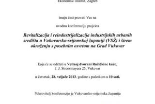 Konferencija: Revitalizacija urbanih središta u Vukovarsko-srijemskoj županiji
