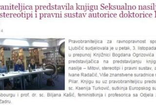 Predstavljanje knjige dr. sc. Ivane Radačić SEKSUALNO NASILJE, 3. 10.2014.